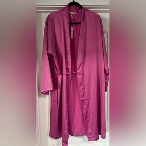 Victoria's Secret Hot Pink Satin Kimono Robe